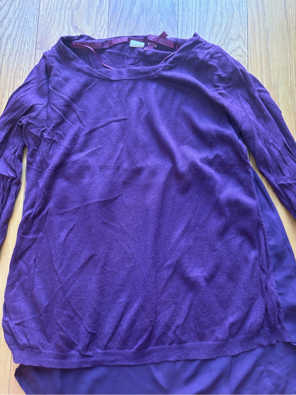 Purple Women's Layered Long-Sleeve Top
